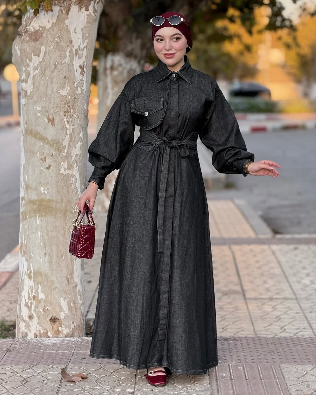 Dark Grey Denim Dress